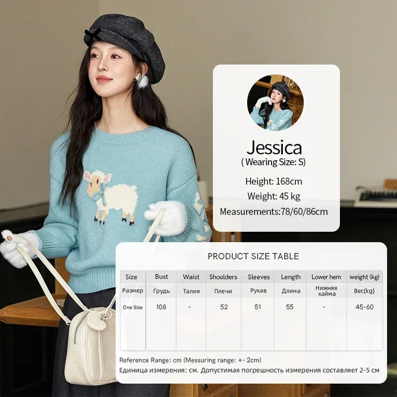 Mishow Soft Lamb Color Clash Spliced Pullover MXD59Z1140