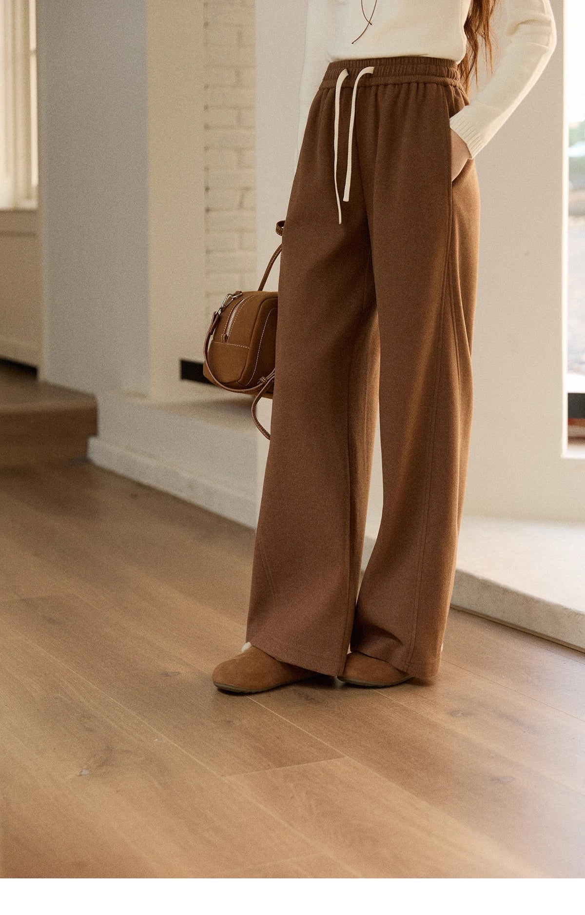 MISHOW Wide-Leg Pants High Waist Straight Lace-Up Loose MXE89K1100