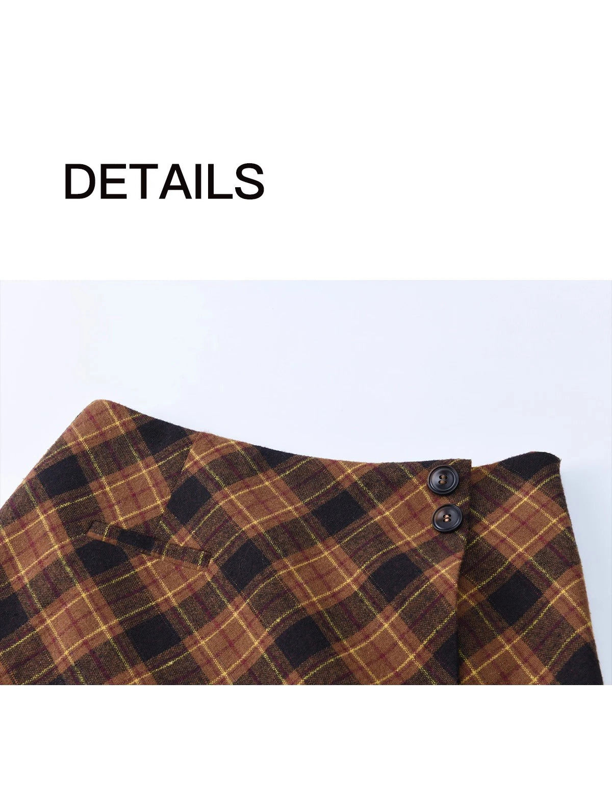 Mishow Retro Plaid Brushed High Waist Warm Skirt MXE91B2457