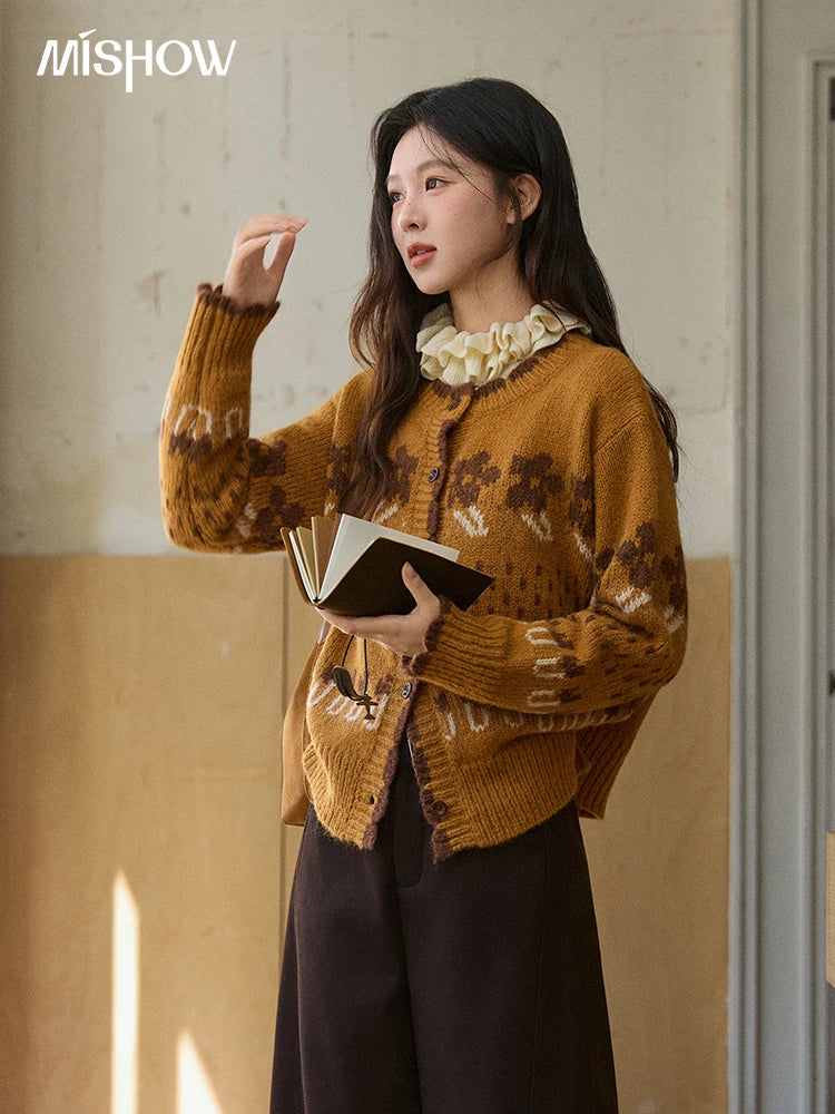 Mishow Turtleneck Fuzzy Cardigan Coat MXE87Z2699