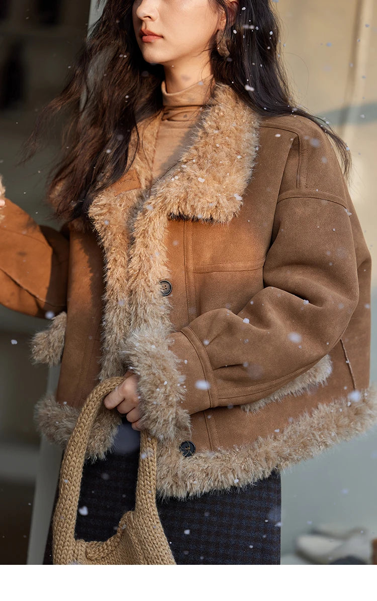 MISHOW Faux Fur Jacket Turn Down Collar Reversible MXD55W0648