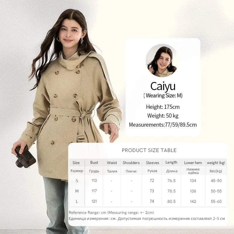 Mishow Double-Breasted Belted Mid-Length Trench MXF11W1031