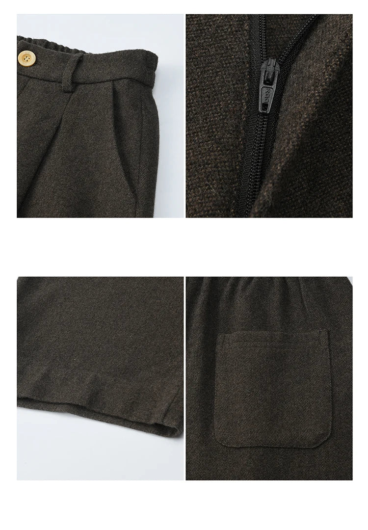 MISHOW Retro Brown Wide-Leg Pants High Waist Drape MXE88K1122