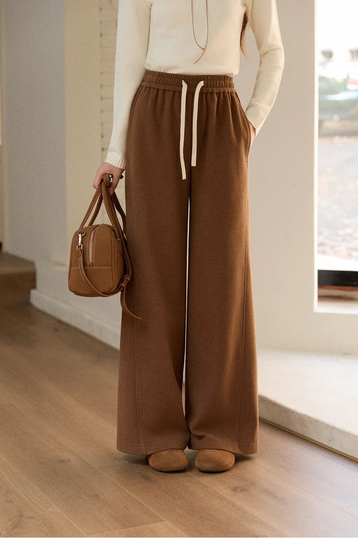 MISHOW Wide-Leg Pants High Waist Straight Lace-Up Loose MXE89K1100