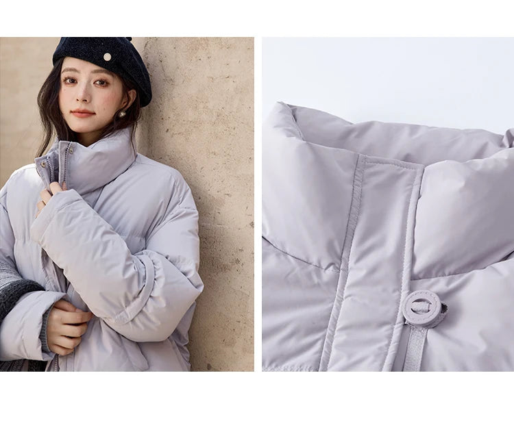 Mishow Minimalist Zipper Short Down Jacket MXD42Y0047