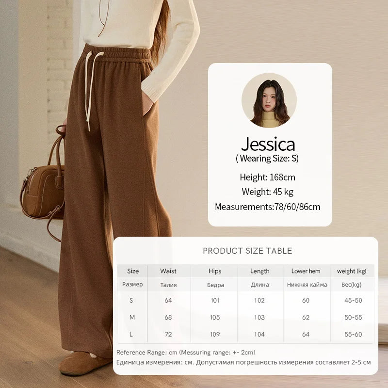 MISHOW Wide-Leg Pants High Waist Straight Lace-Up Loose MXE89K1100