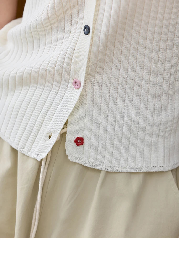Mishow Short Sleeve Round Neck Summer Cardigan MXE34Z1268