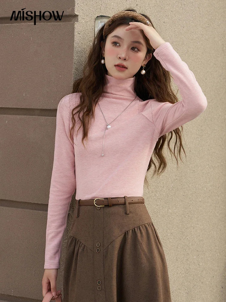 Mishow Mock Neck Bottoming Shirt MXC58Z0290