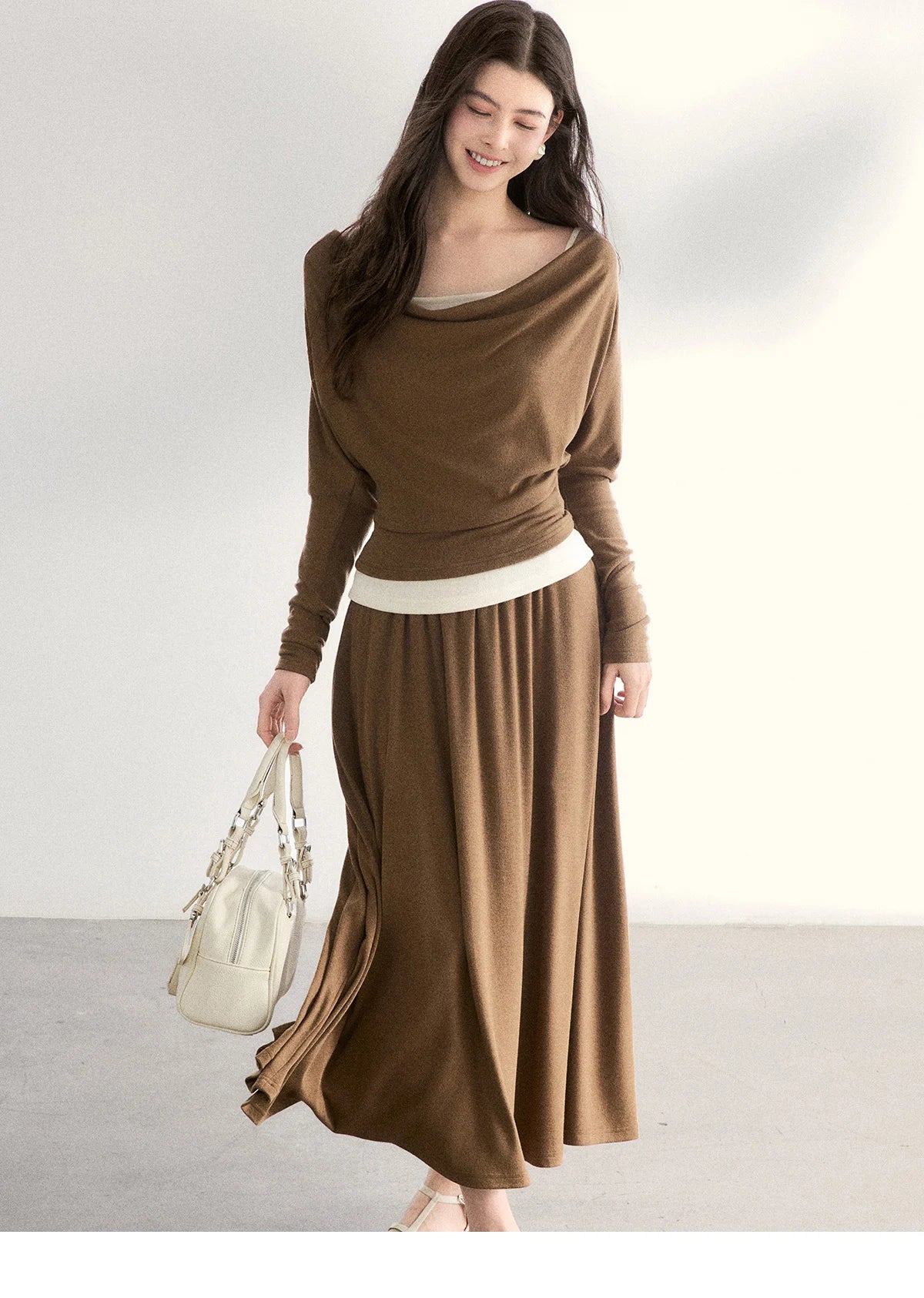 Mishow Draped Neck Top & Camisole Two-Piece Set MXF11T1458