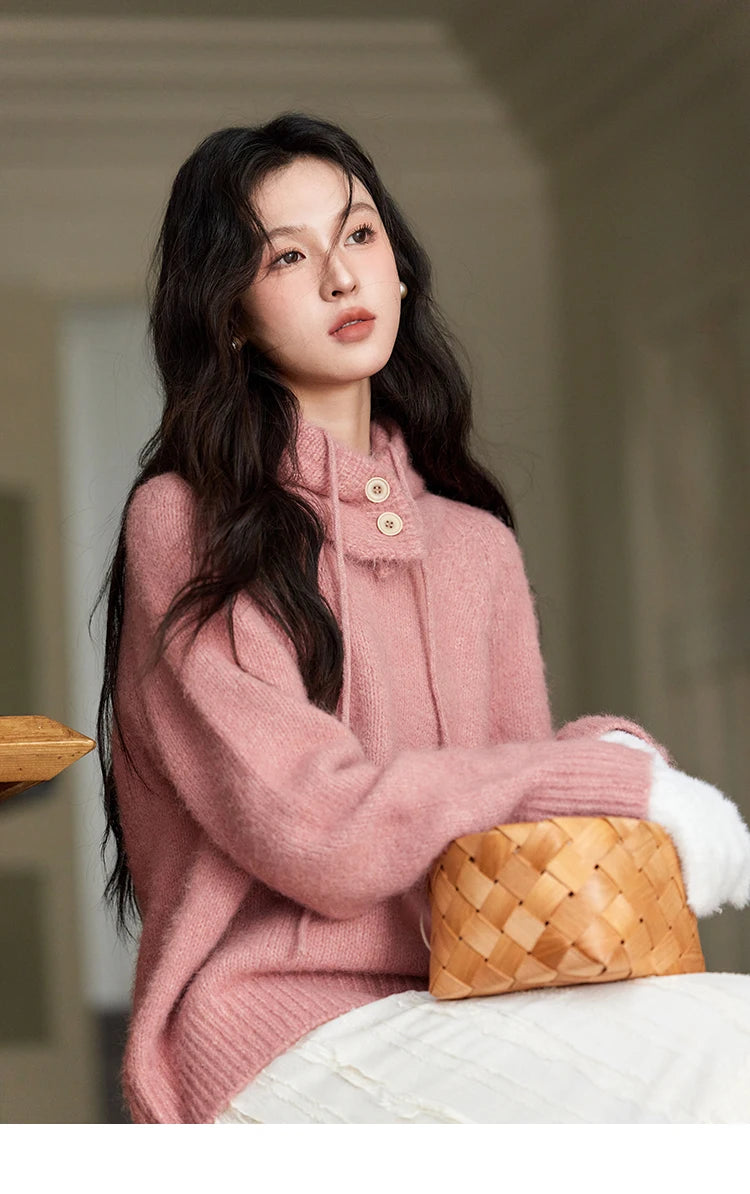 Mishow Hooded Neck Cozy Wool Pullover MXD59Z1123