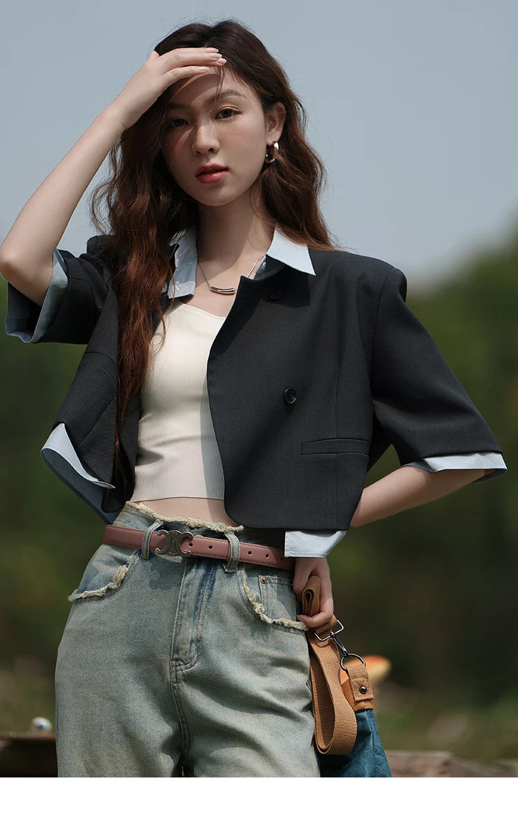 Mishow Fake Two Short Suit Jacket MXC33W0016
