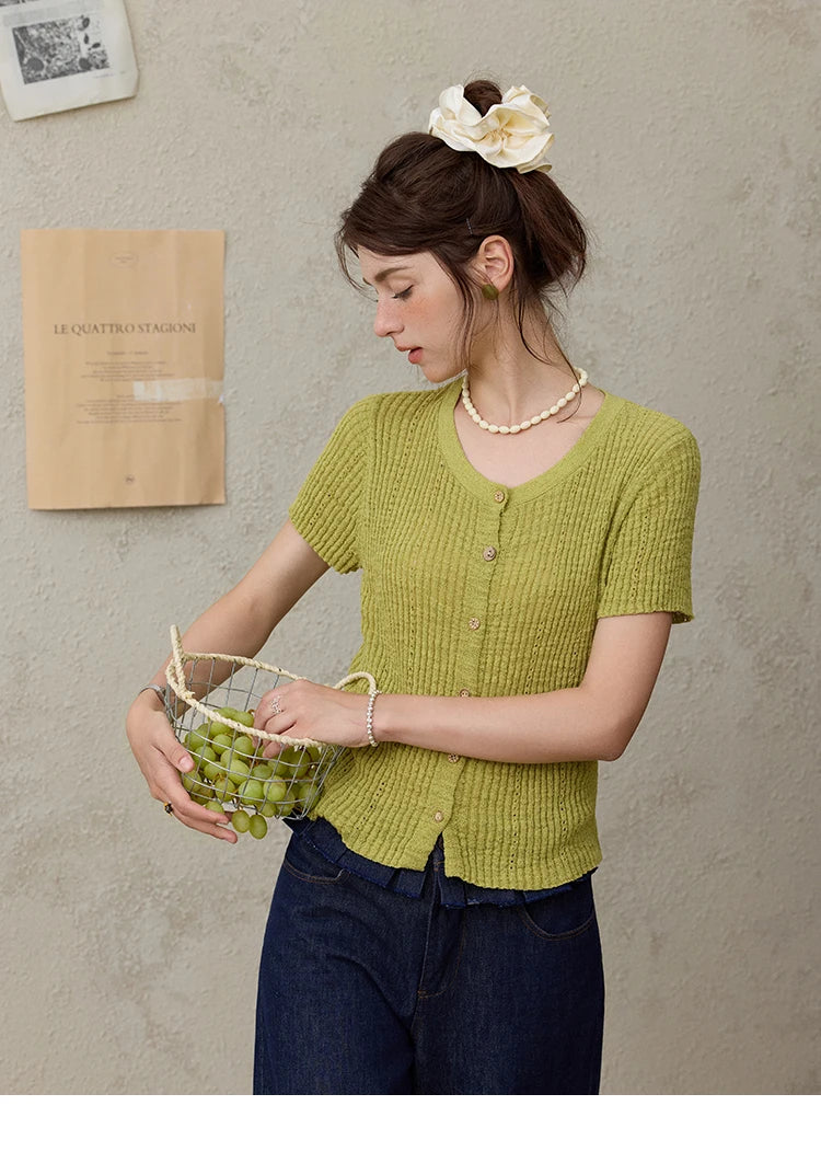 Mishow Solid Knit Round Neck Office Tee MXE31Z1229