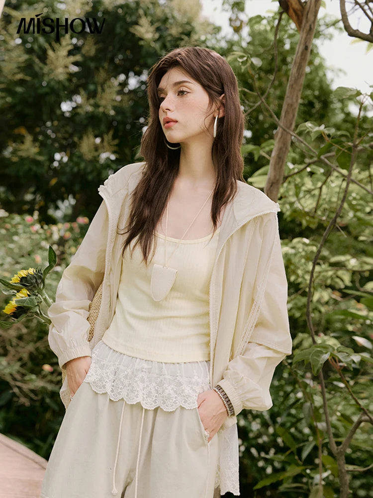 Mishow Hooded Lace Sunscreen Cardigan MXE33W0780