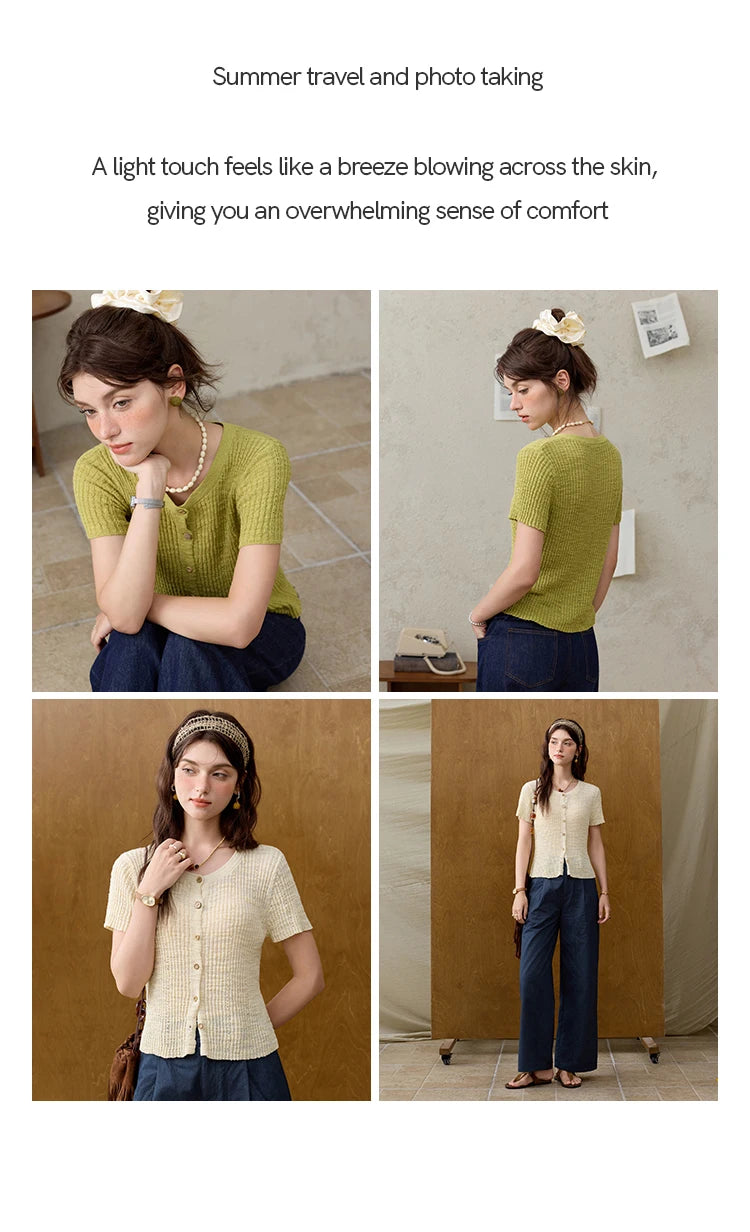 Mishow Solid Knit Round Neck Office Tee MXE31Z1229