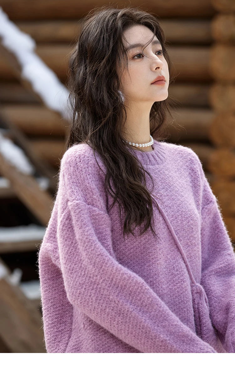 Mishow Oversized Sweater with Matching Bag MXD57Z1083