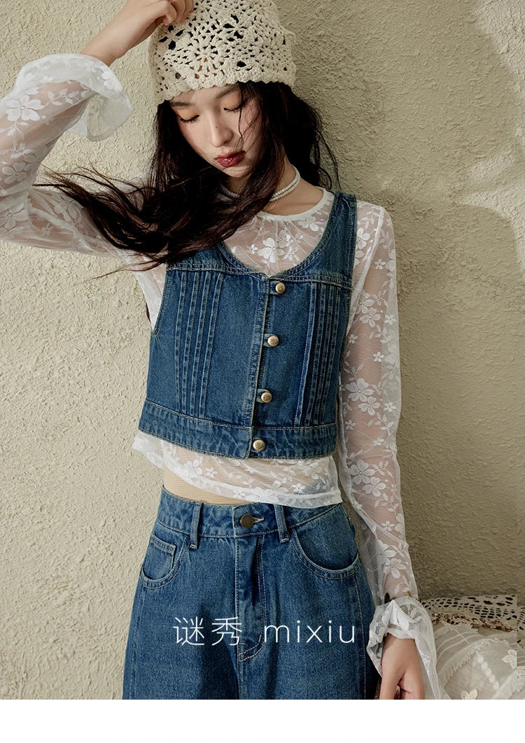 Mishow Washed Loose Straight Leg Jeans MXE16K0874