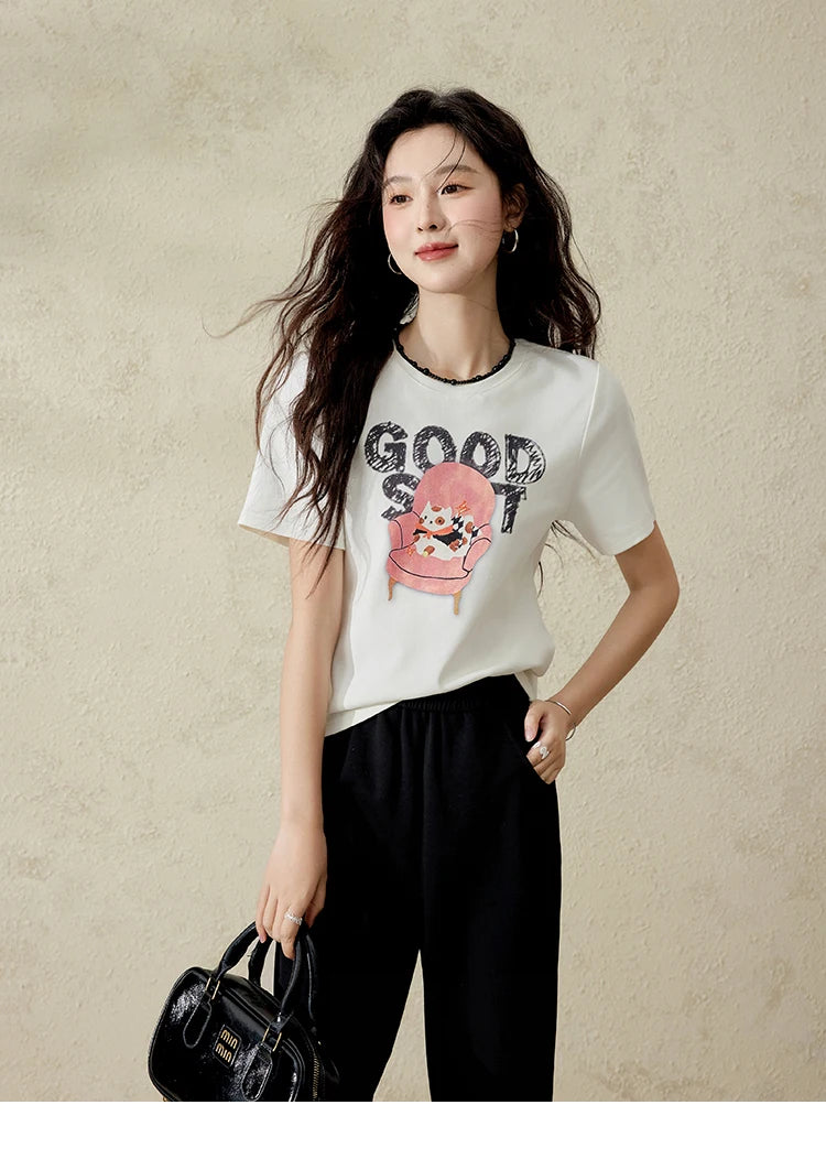 MISHOW Printed Round Neck Soft Cotton Tee MXE13T0461