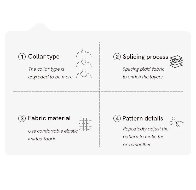 Mishow Plaid Splicing Fake Two-Piece Top MXE13Z1108