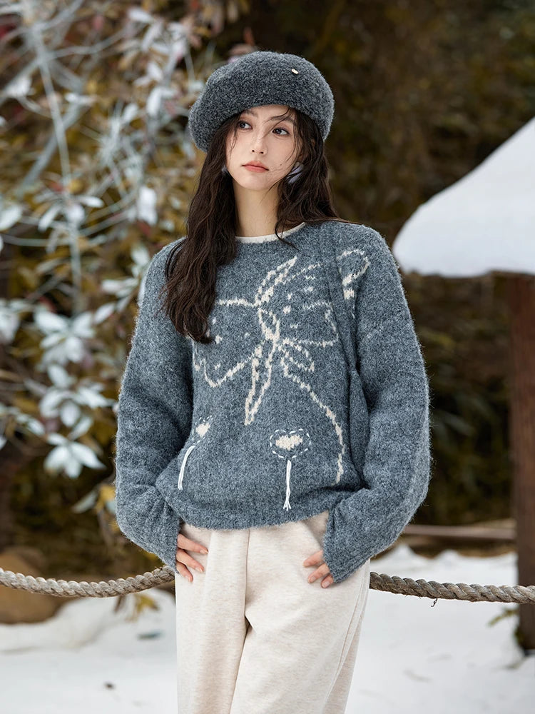 Mishow Butterfly Color Clash Wool Pullover MXD57Z1016