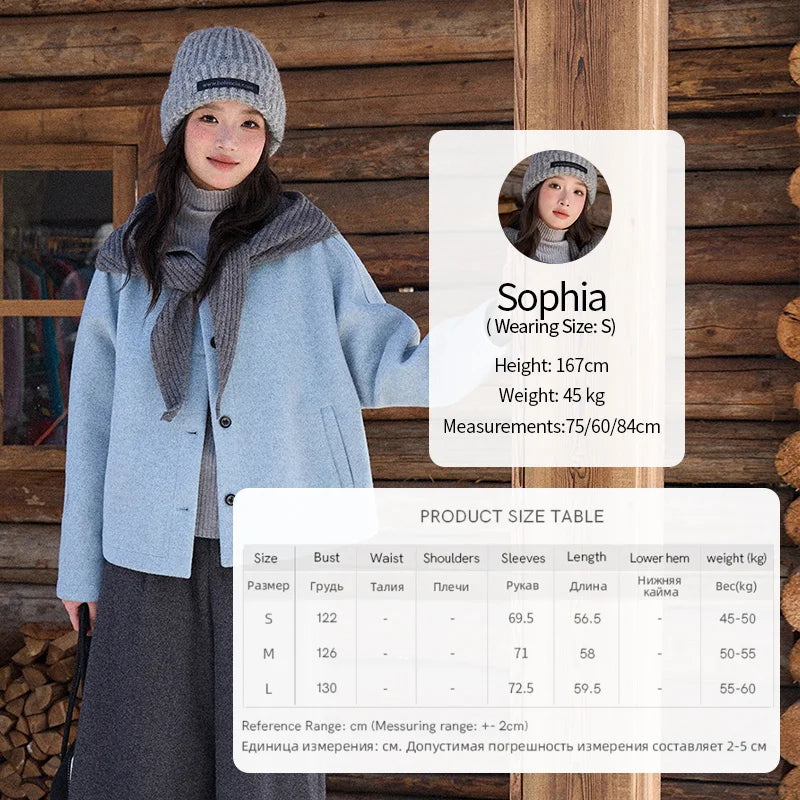 Mishow Blue Wool Coat with Shawl MXE87W0943