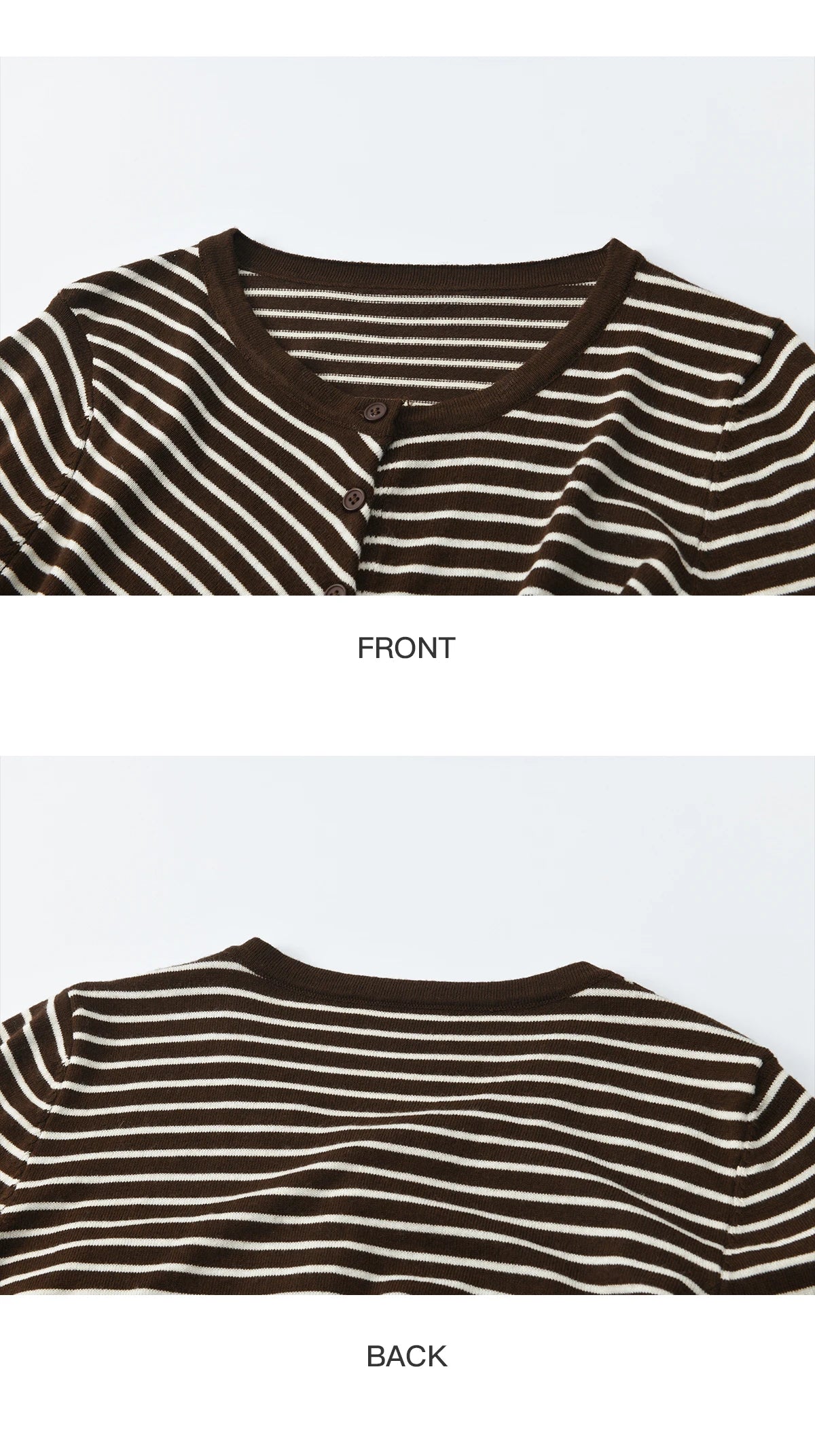Mishow Coffee Striped Knitted Cardigan Sweater MXE46Z2537