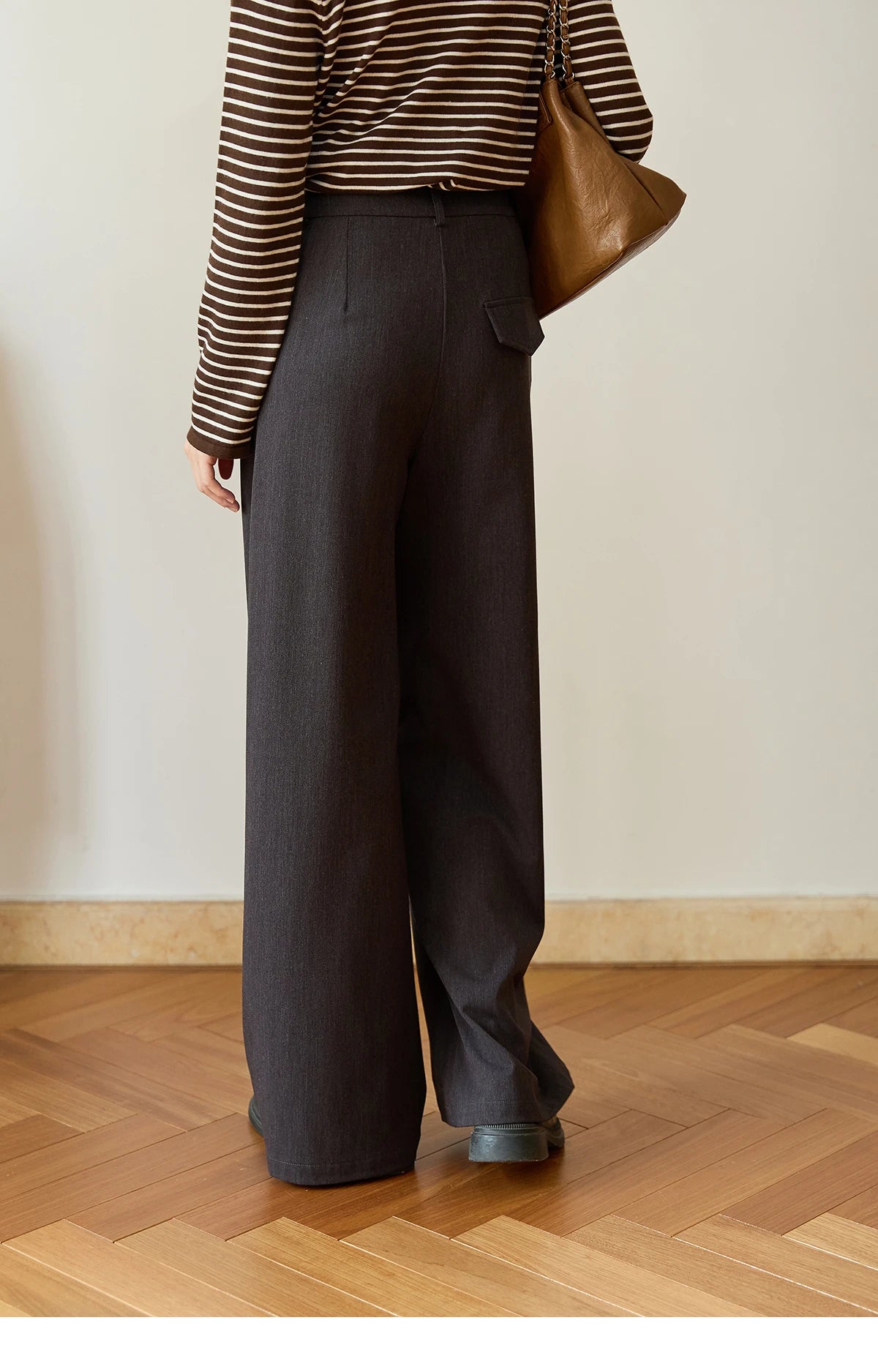 MISHOW Solid Wide-Leg Pants High-Waisted Loose Pockets MXE46K1090