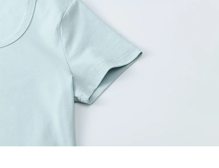 Mishow Solid Square Neck Straight Tee MXE15T0483
