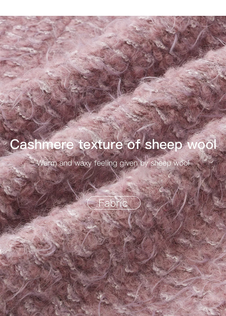 Mishow Purple Double-Breasted Tweed Wool Coat MXE88W0881