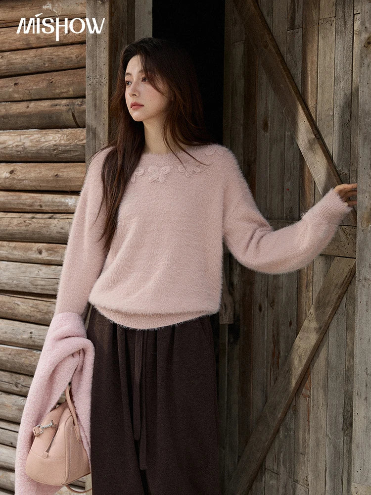 Mishow Elegant Handmade Crochet Bowknot Sweater MXE87Z2679