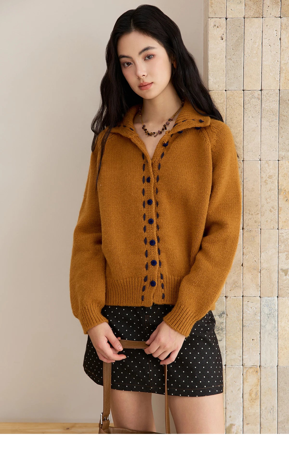 Mishow Retro Turtleneck Single-Breasted Cardigan MXE48Z2617