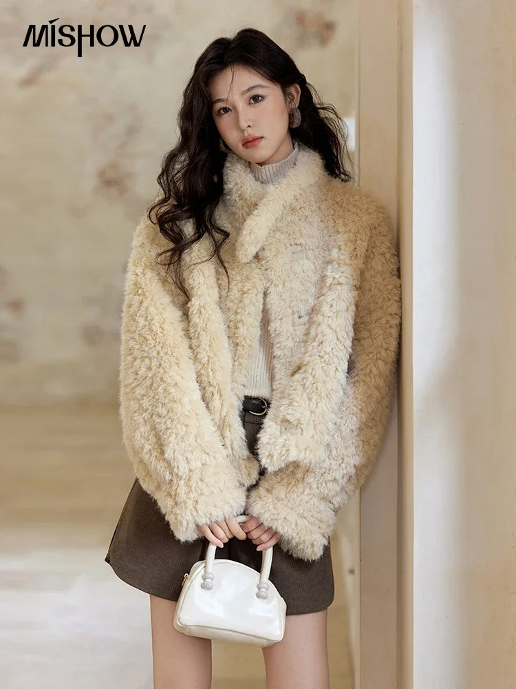 MISHOW Faux Fur Jacket Turn Down Collar Reversible MXD55W0648