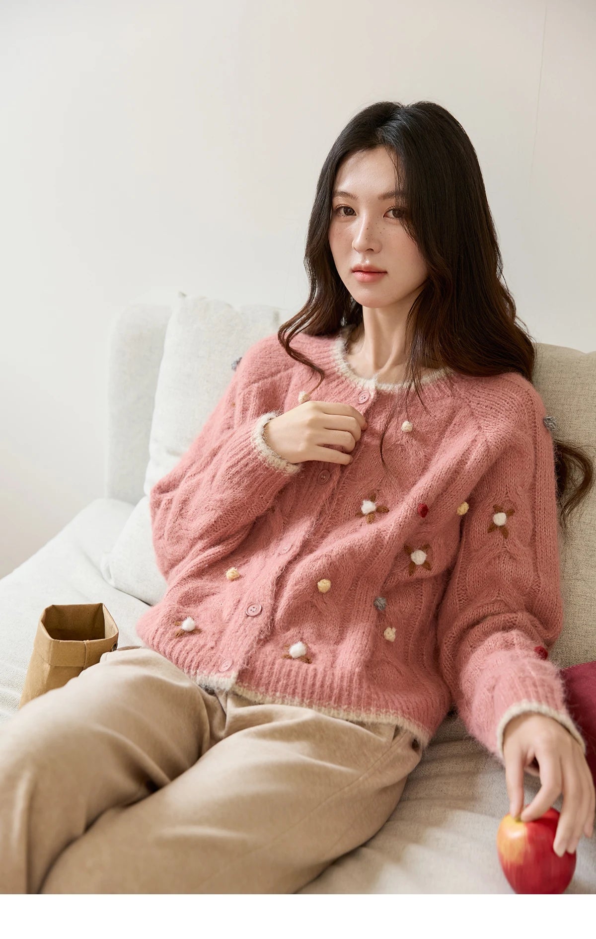Mishow Hand-Crocheted Wool Blend Cardigan MXE48Z2575