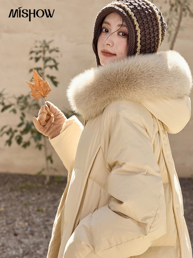 Mishow Hooded Removable Fox Fur Down Coat MXD55Y0052