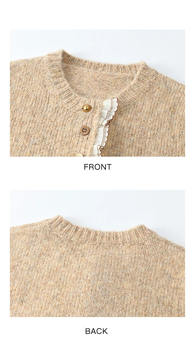 Mishow Spliced Lace Button Cardigan MXD58Z0998