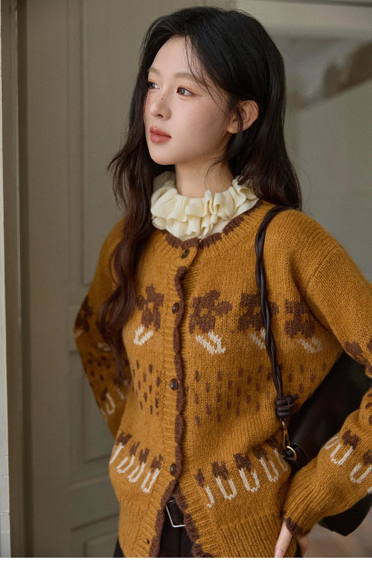 Mishow Turtleneck Fuzzy Cardigan Coat MXE87Z2699