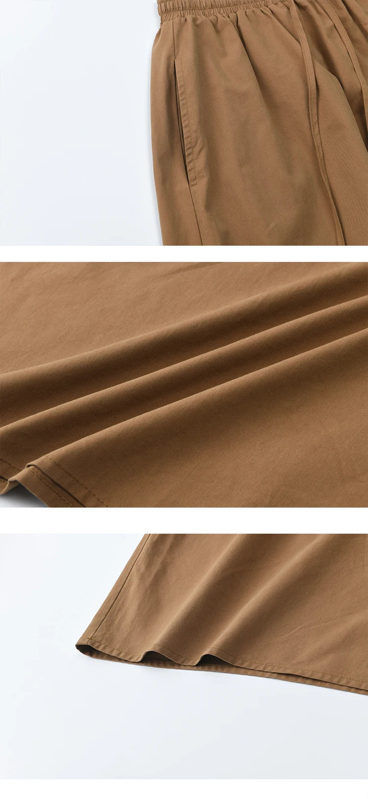 MISHOW Brown Cotton Bud Skirt Elastic Drawstring High Waist Pocket MXE41B2367