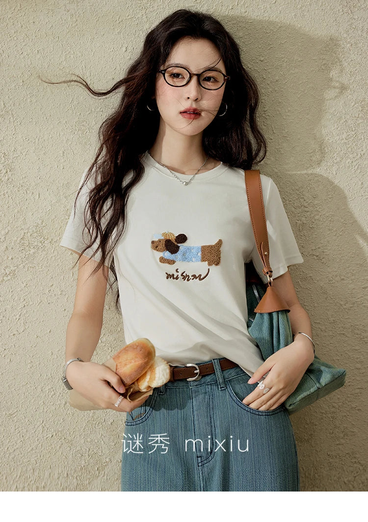 Mishow Embroidery Pockets Straight Leg Jeans MXE14K0870