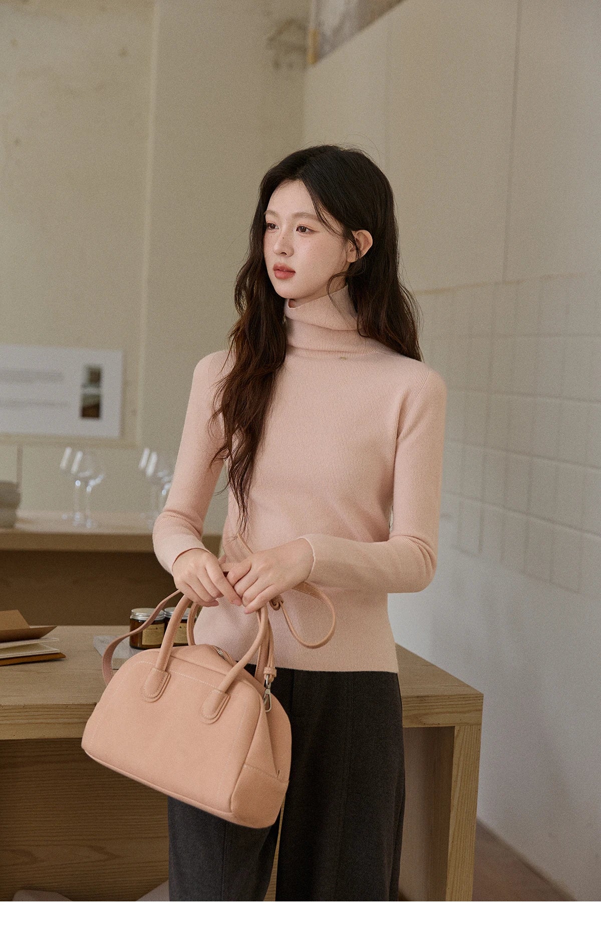 MISHOW High Waist Wide Leg Pants Fleece Warm Knit MXE92K1127
