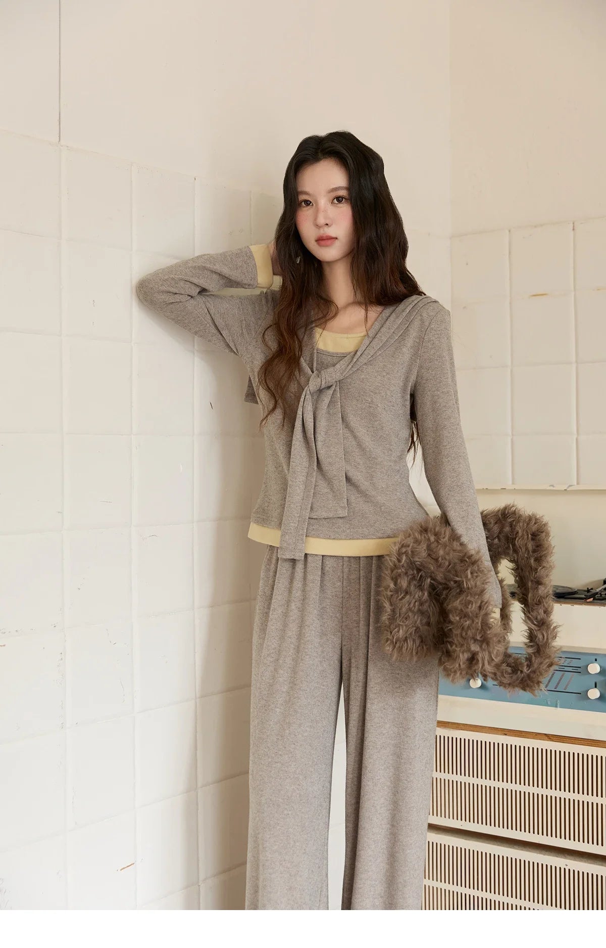 MISHOW Elastic Waist Casual Pants Loose Wide Leg Trousers MXE89K1119