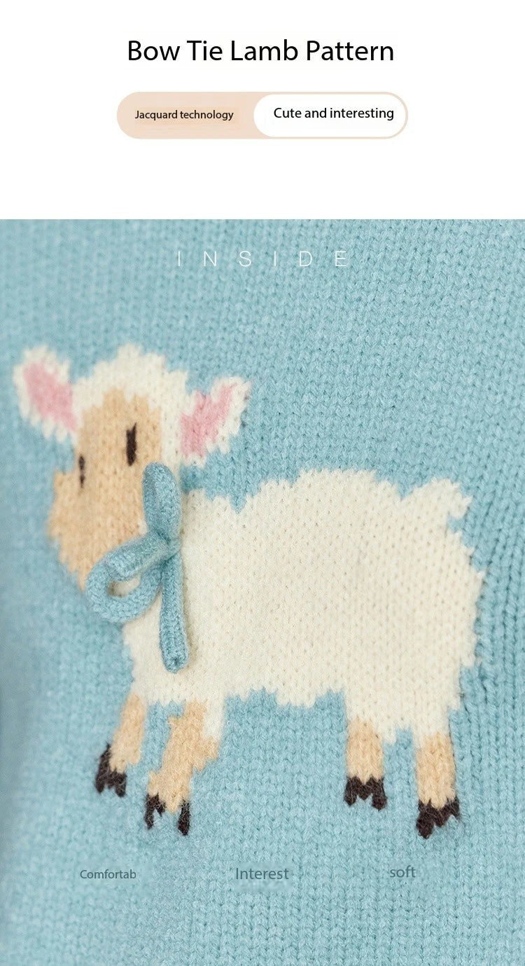 Mishow Soft Lamb Color Clash Spliced Pullover MXD59Z1140