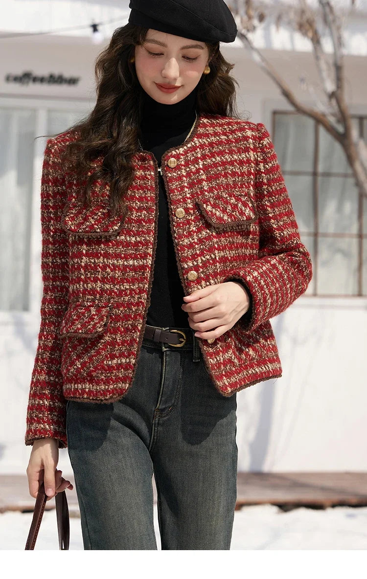Mishow Luxury Wool Blend Tweed Jacket MXC57Y0021
