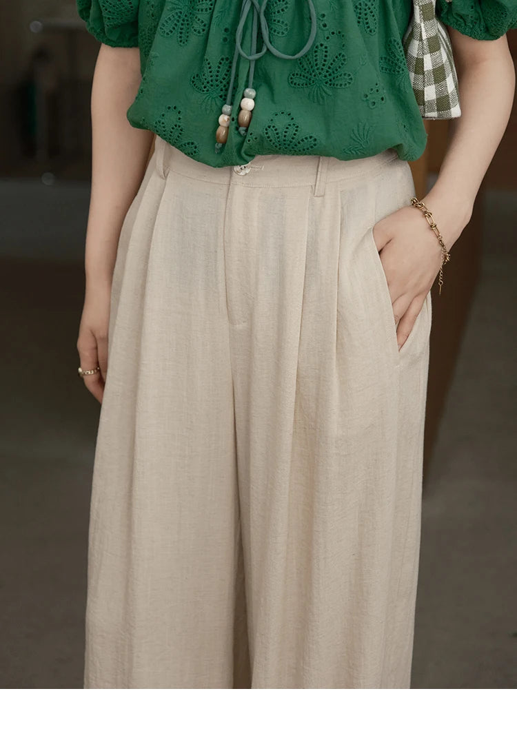 MISHOW Wide Leg Pants Button Pocket High Waist Slim MXE39K0962