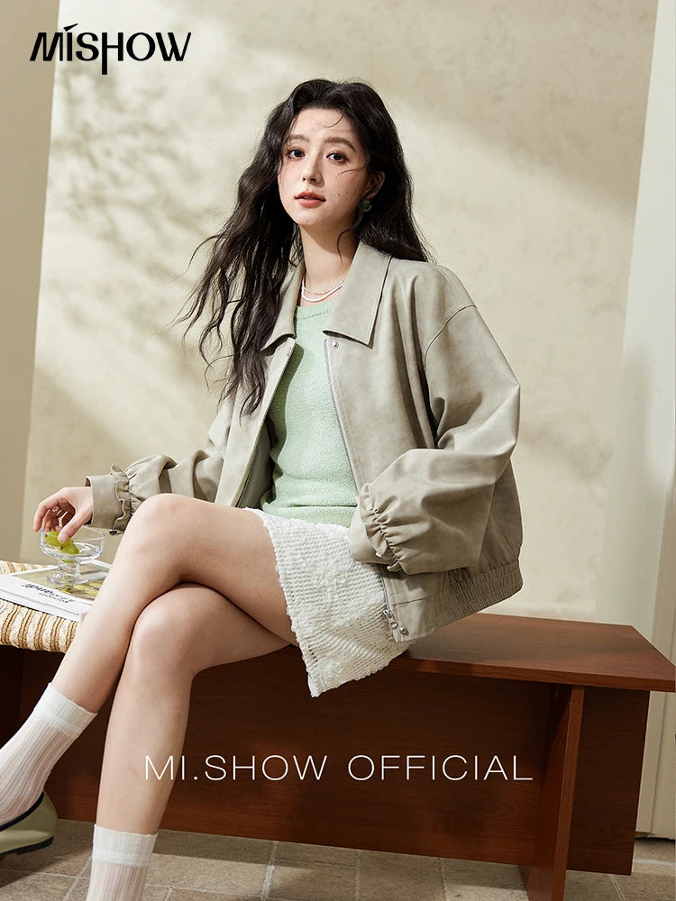 Mishow Lace Jacquard High Waist A-Line Mini Skirt MXE13B0646