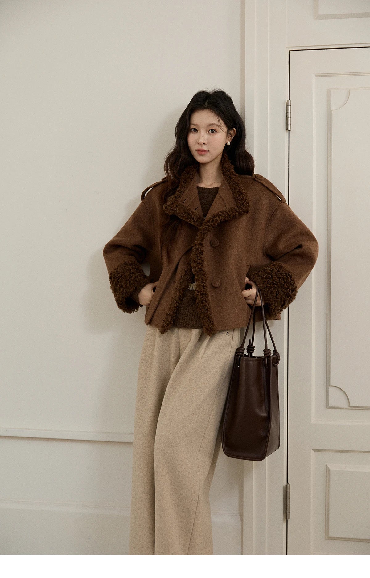 Mishow Brown Cat Pattern Jacquard Pullover MXE94Z2991
