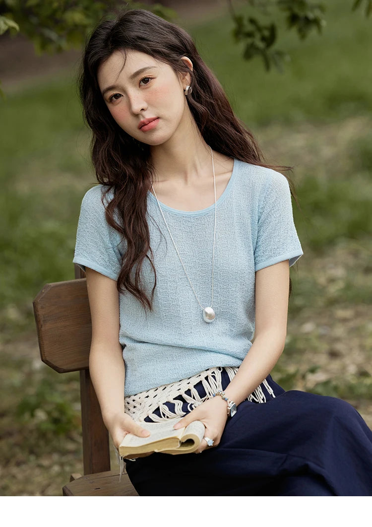 Mishow Solid Slim Knit Office Tee MXE34Z1257