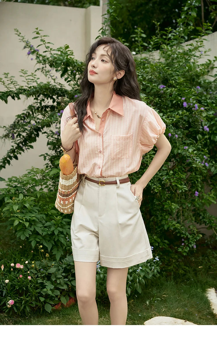 Mishow High Waist Slim A-Line Suit Shorts MXD28K0647