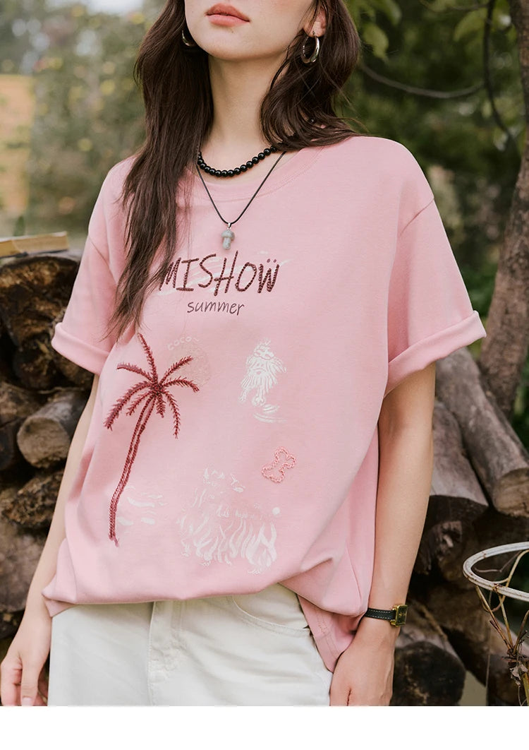 Mishow Coconut Tree Print Holiday Tee MXE31T0516