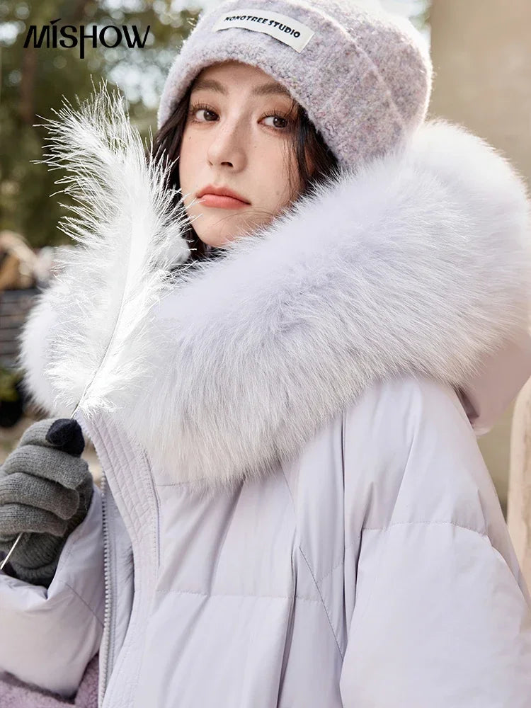 Mishow Hooded Thickened 90% Down Long Jacket MXD36Y0051