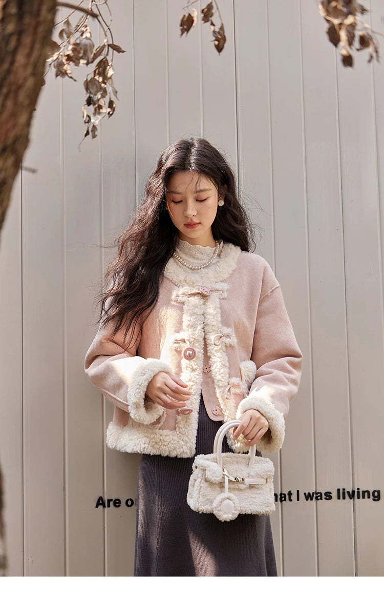 MISHOW Double Face Fur Coat Suede Splicing Fleece Warm MXD55W0646