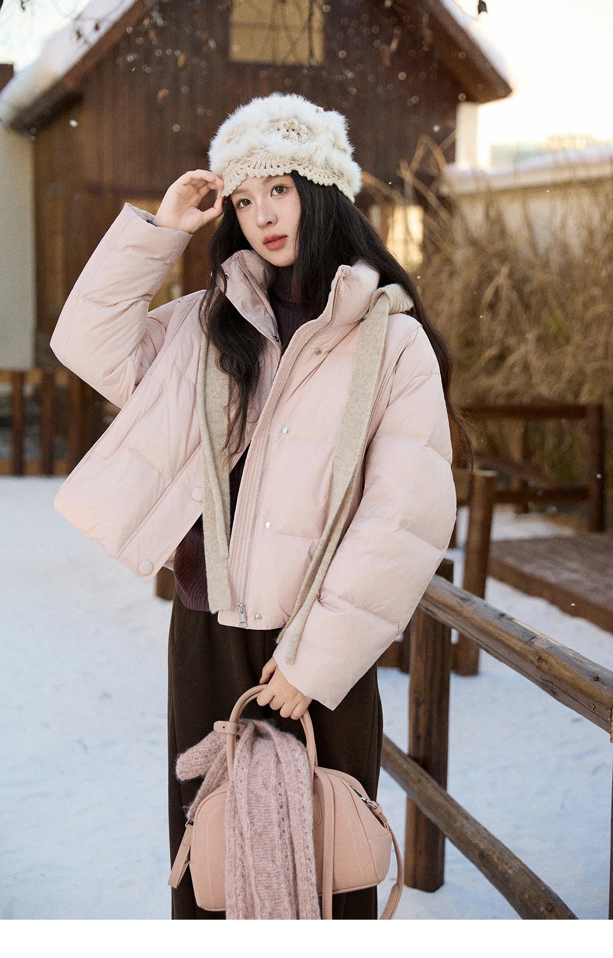 Mishow Christmas Jacquard Hat Down Jacket MXE90Y0086